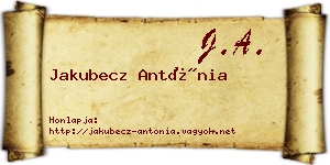 Jakubecz Antónia névjegykártya